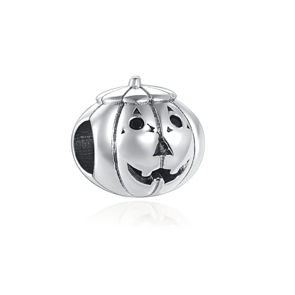 Miniso Scared Skeleton Ghost Series 925 Sterling Silver Charm Halloween hat Bead Fit Women Original Bracelet Jewelry For Gift