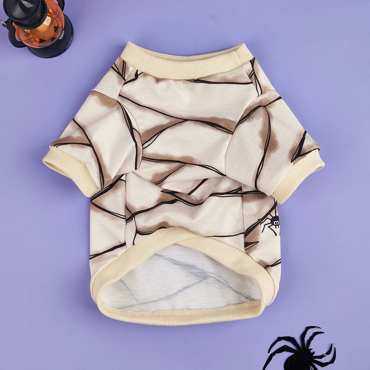 Halloween Pet Mummy Costume, Cute Dog/Cat Outfit with Bandage Design, Beige Short - Sleeved Pet Top, Festive Dress for Small Pet