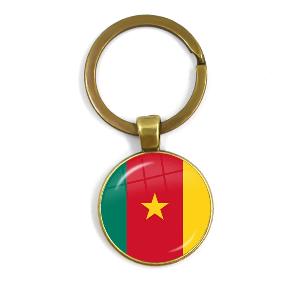 South Africa,Mozambique,Liberia,Cameroon,Cape Verde,Papua New Guinea,Algeria,Belgium,Portugal National Flag Keychains For Gift