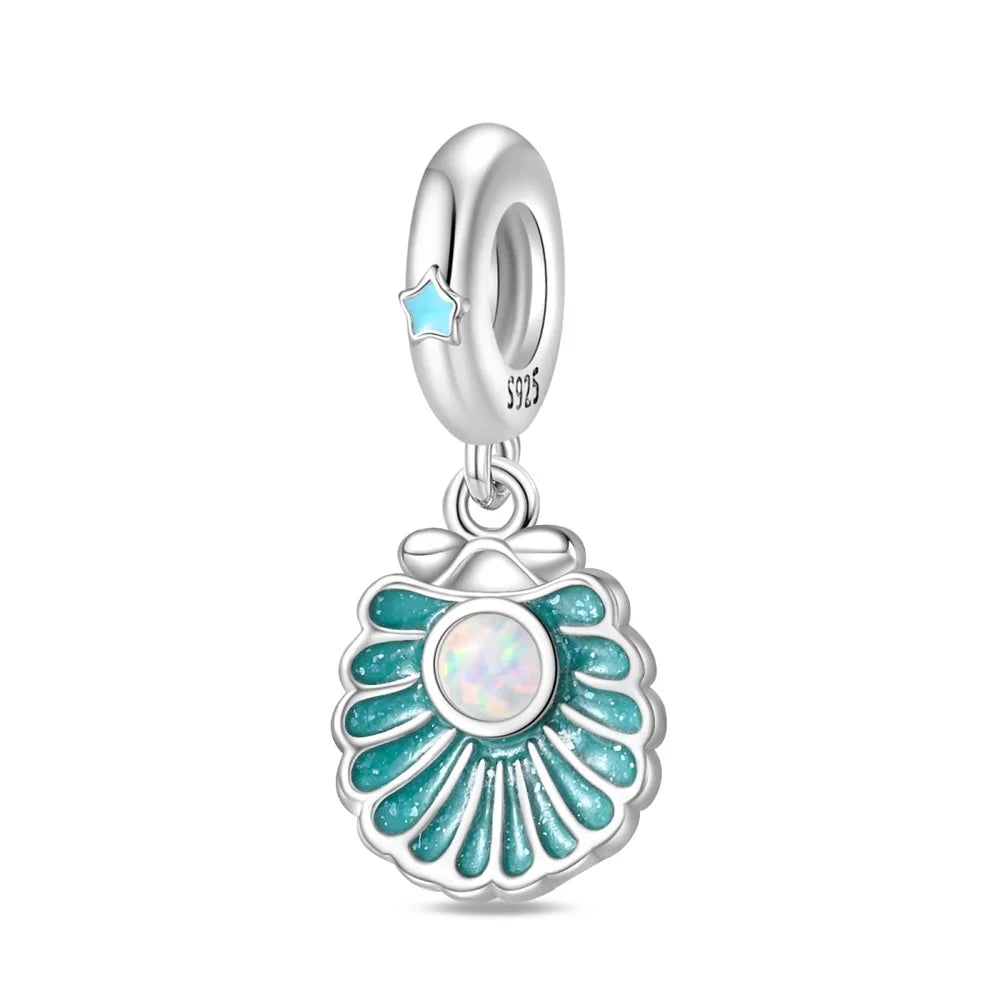 Underwater World 925 Sterling Silver Ocean Octopus Seashell Seahorse Starfish Pendant Fit DIY Bracelet Necklace Boutique Gift