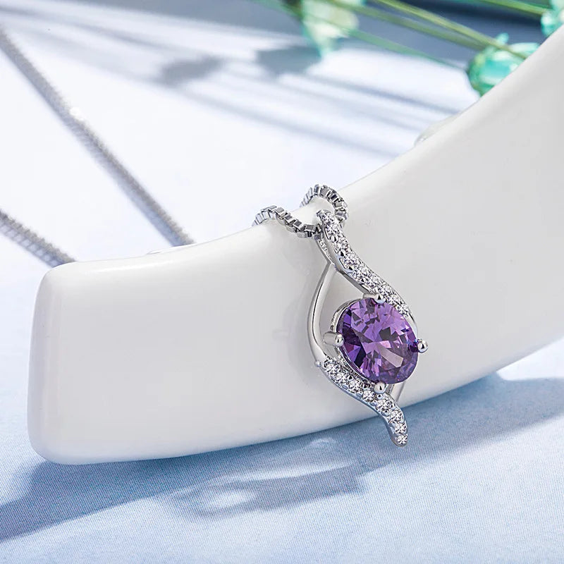 925 Sterling Silver Necklace Pendant Zircon High Quality Chain For Women Luxury Fashion Wedding Engagement Jewelry Party Gifts