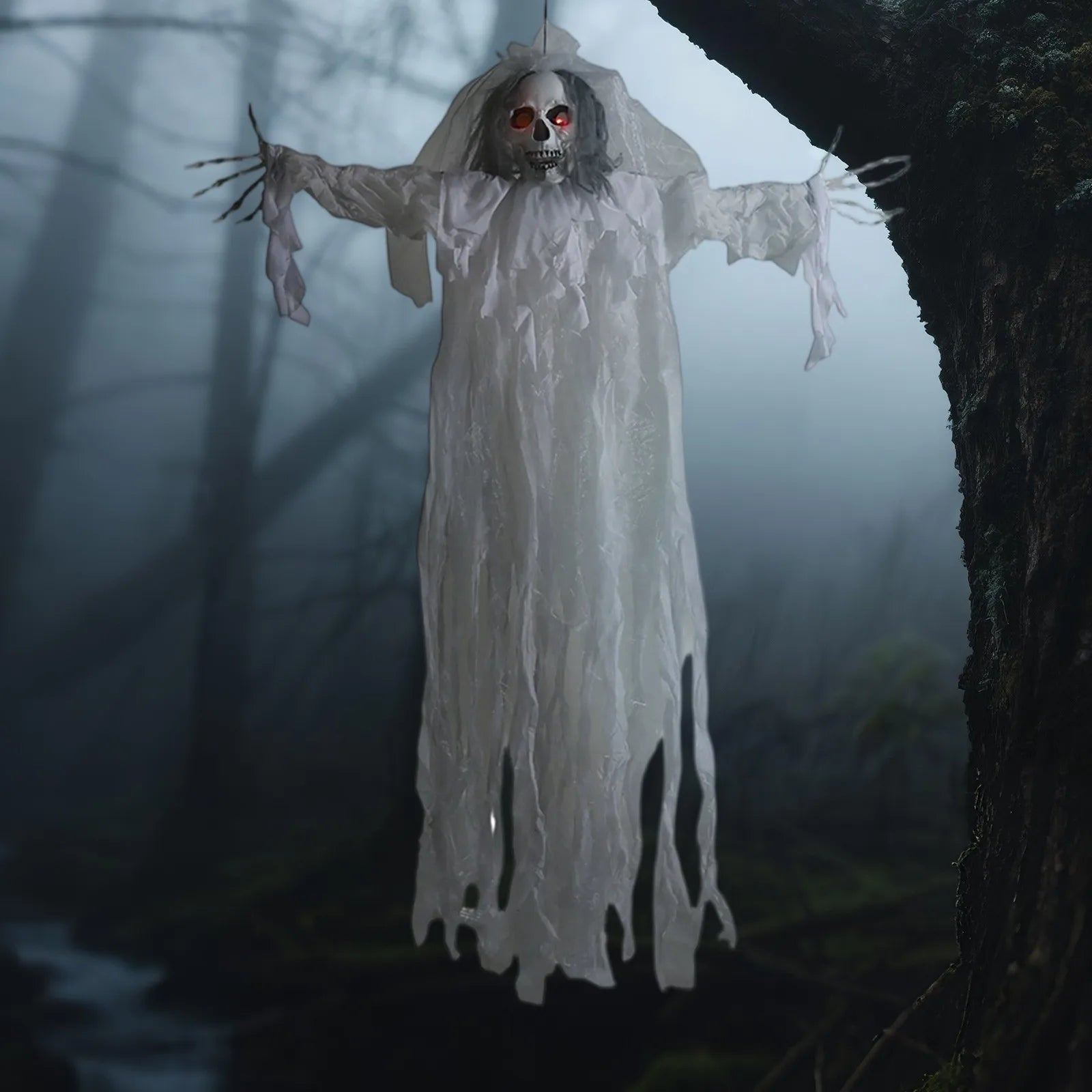 Halloween Yard Scary Decoration Horror Ghost Glowing With Scary Sounds And Glowing Eyes Outdoor Bar Haunted House Party Decor