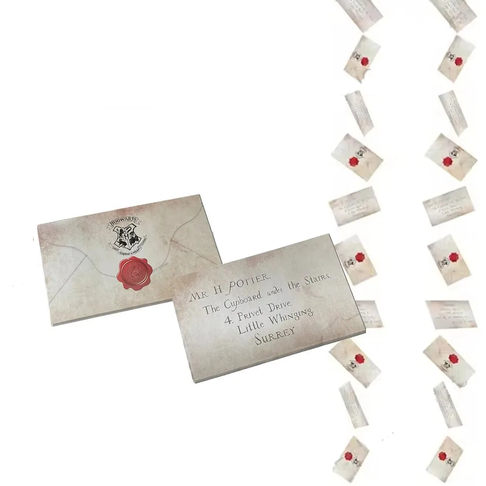 20pcs Magic Wizard Floating Acceptance Letters Banners for Halloween Harry Themed Party Decoration Masquerade Welcome Letter