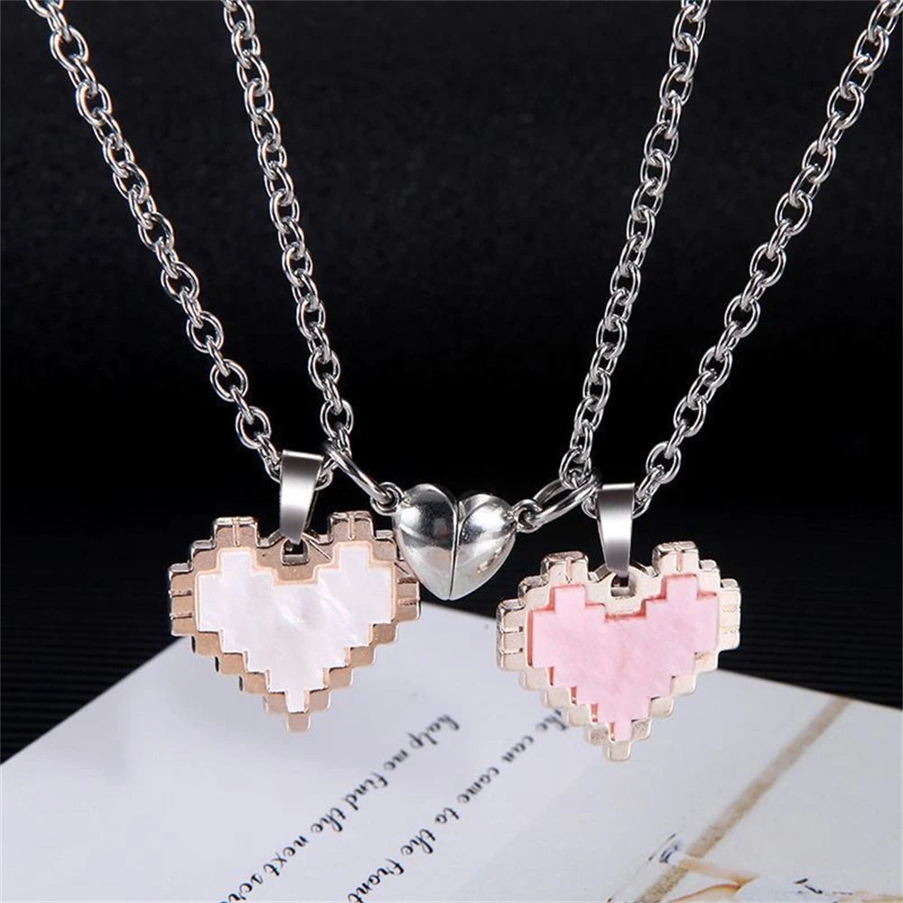 Couple Attraction Best Friend Necklace A Pair Of Love Magnetic Attraction Valentine's Day Fashion Versatile Pendant Trendy Jewel