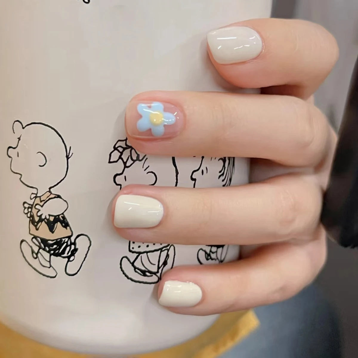 24pcs Detachable Short Press on Nails Y2k rhinestone False Nails with Glue Ballet Sweet Cool Girls Artificial False Nails Tips