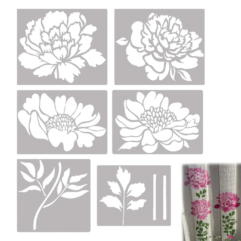 Garden Fence Large Flower Template Diy Handicraft Painting Template Inkjet Painting Template Wooden Wall Canvas Drawing Card