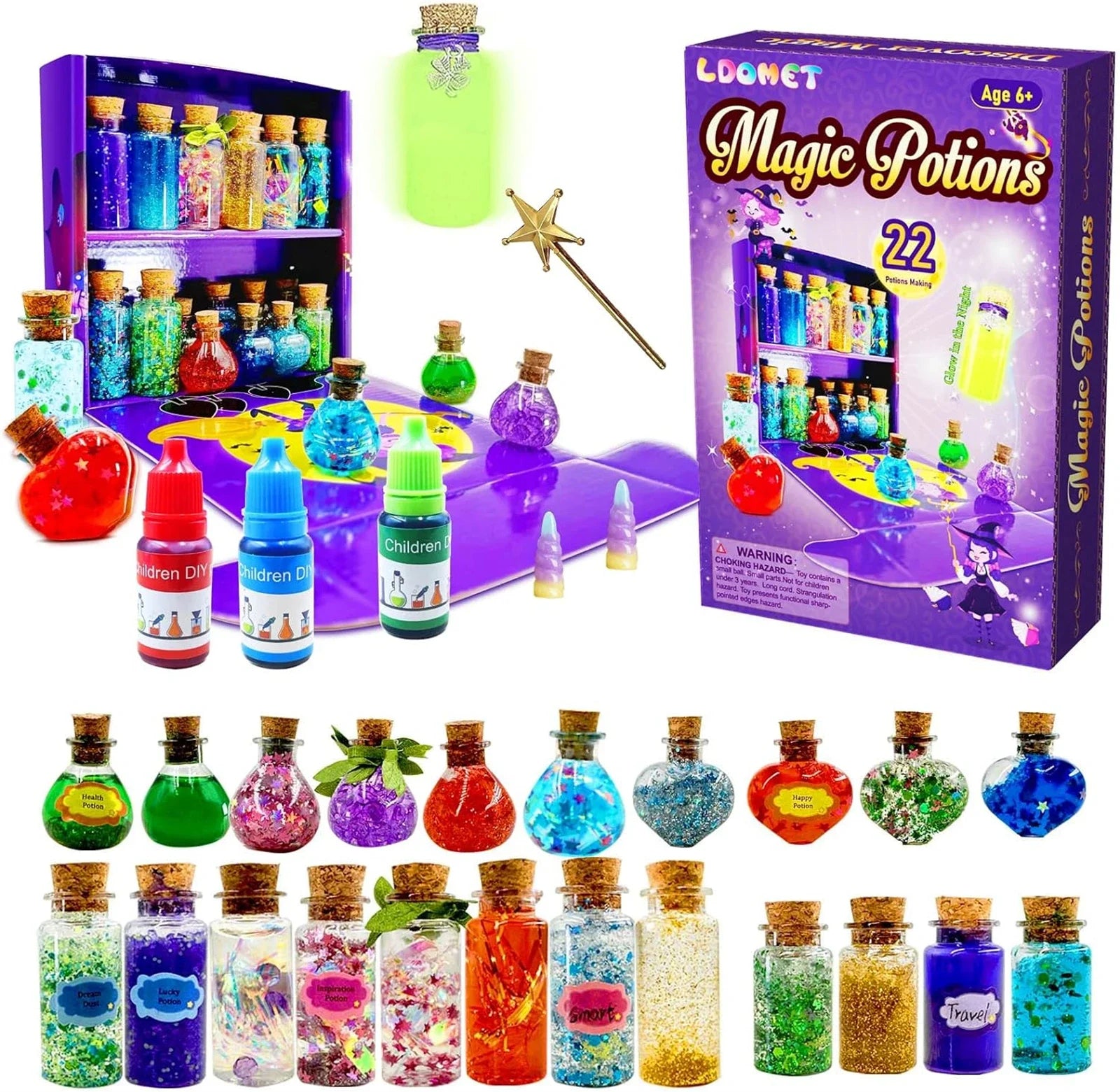 DIY Magical Potions DIY Handmade Toys Christmas Fairy Magic Potions Kit for Kids Halloween Decorations Toy 20/22 Bottles