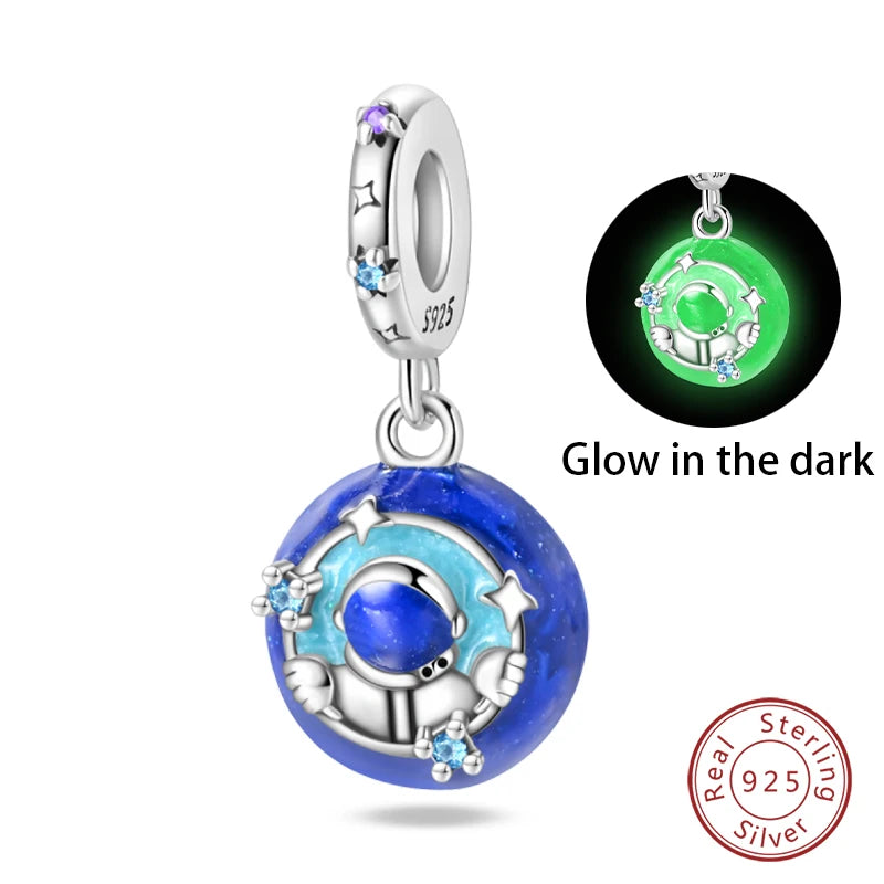 Fit Qikaola 925 Original Bracelet Fashion Bee Astronaut Eiffel Tower 925 Silver Charms Beads Fine DIY Birthday Jewelry For Women