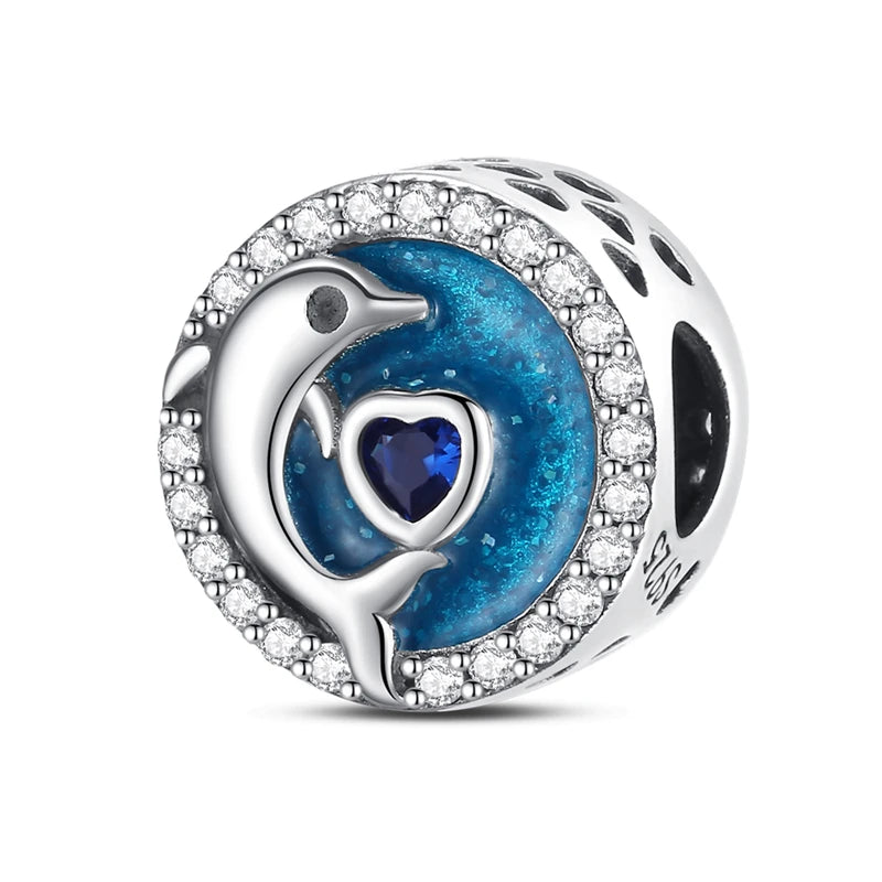 Hot Sale 925 Sterling Silver Ocean World Series Sea Turtle Starfish Little Crab Octopus Charms Bead Fit 925 Bracelet DIY Jewelry