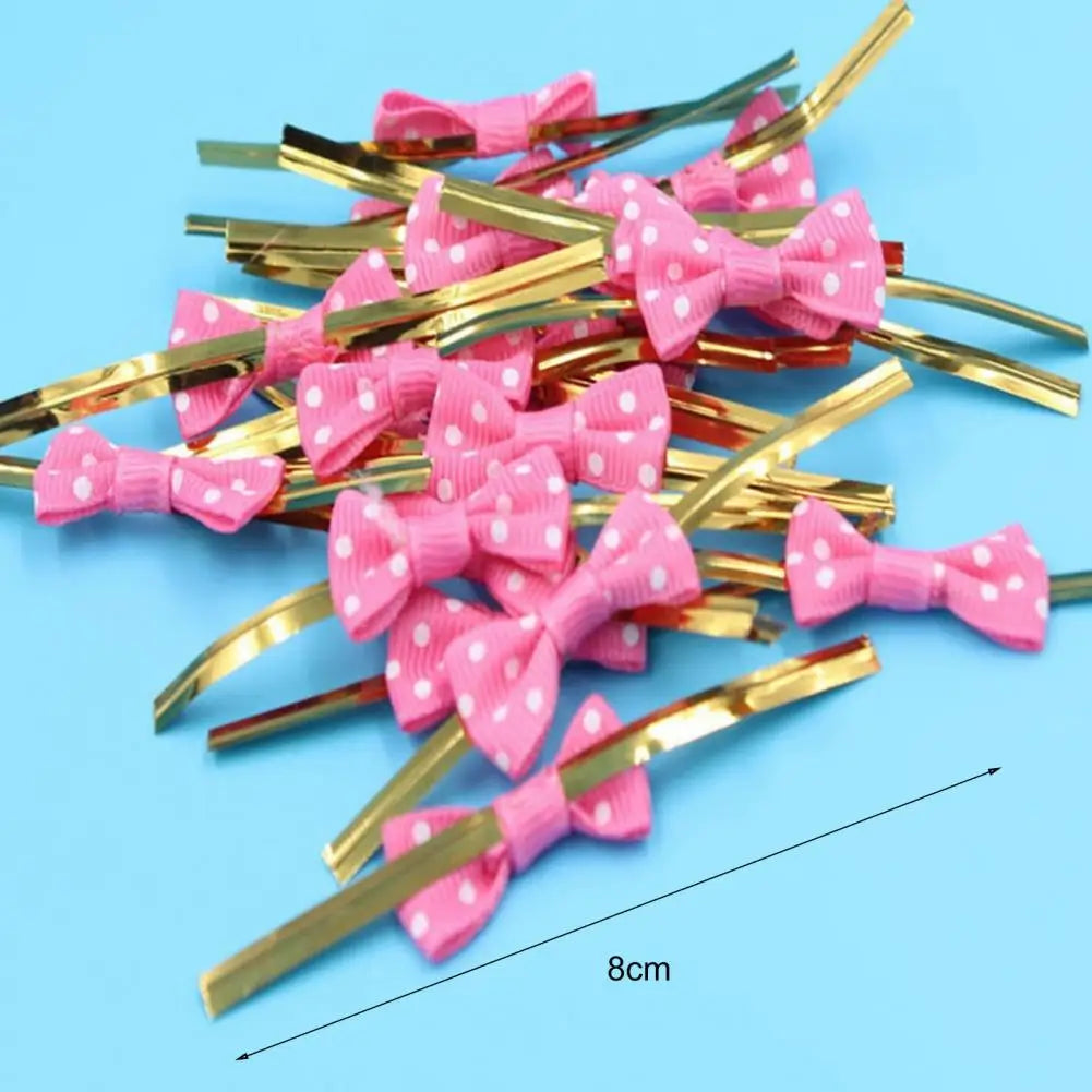100Pcs/Set Packing Wire，Treat Bag Ties，Flexible Bendable Gift Wrapping Bow Tie Wrapping Binding Wire，for Bread Bag