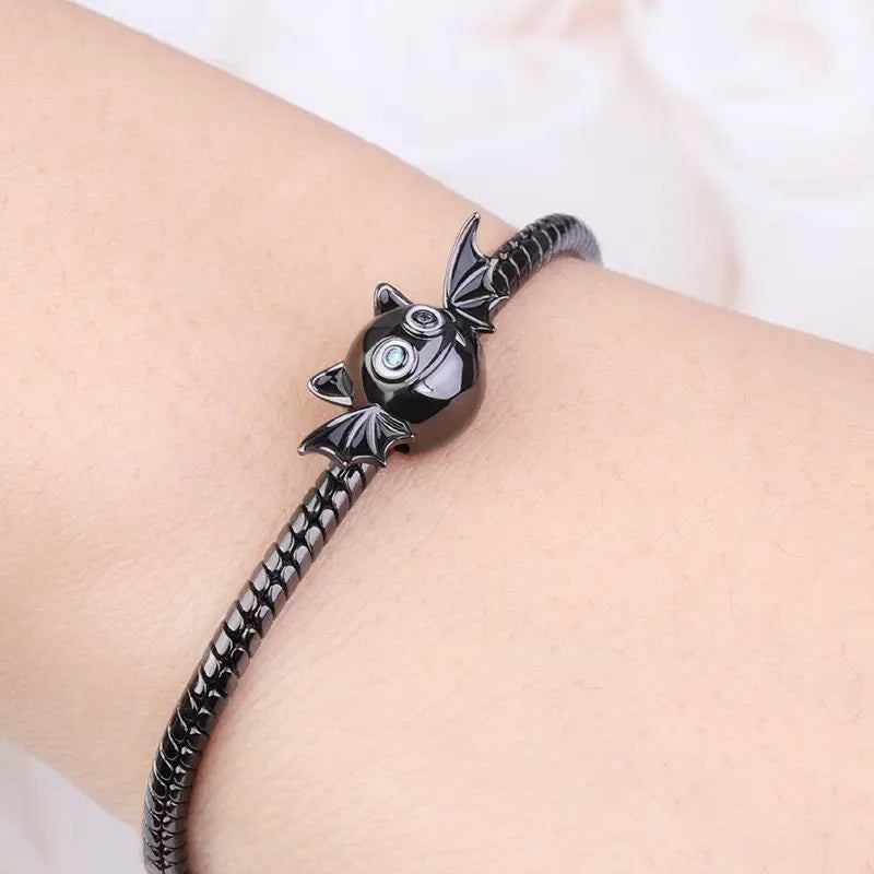 Halloween Dark Demons Pumpkin Bat 925 Sterling Silver Bead Charm Hang Fit Original Bracelet Necklace DIY Fashion Jewelry Making﻿