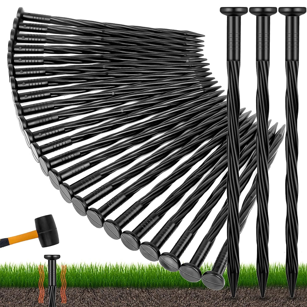 Plastic Landscape Edging Anchoring Stakes 8-Inch Garden Lawn Yard Landscaping Spikes for Paver Edging Weed  Tent Artificial Turf
