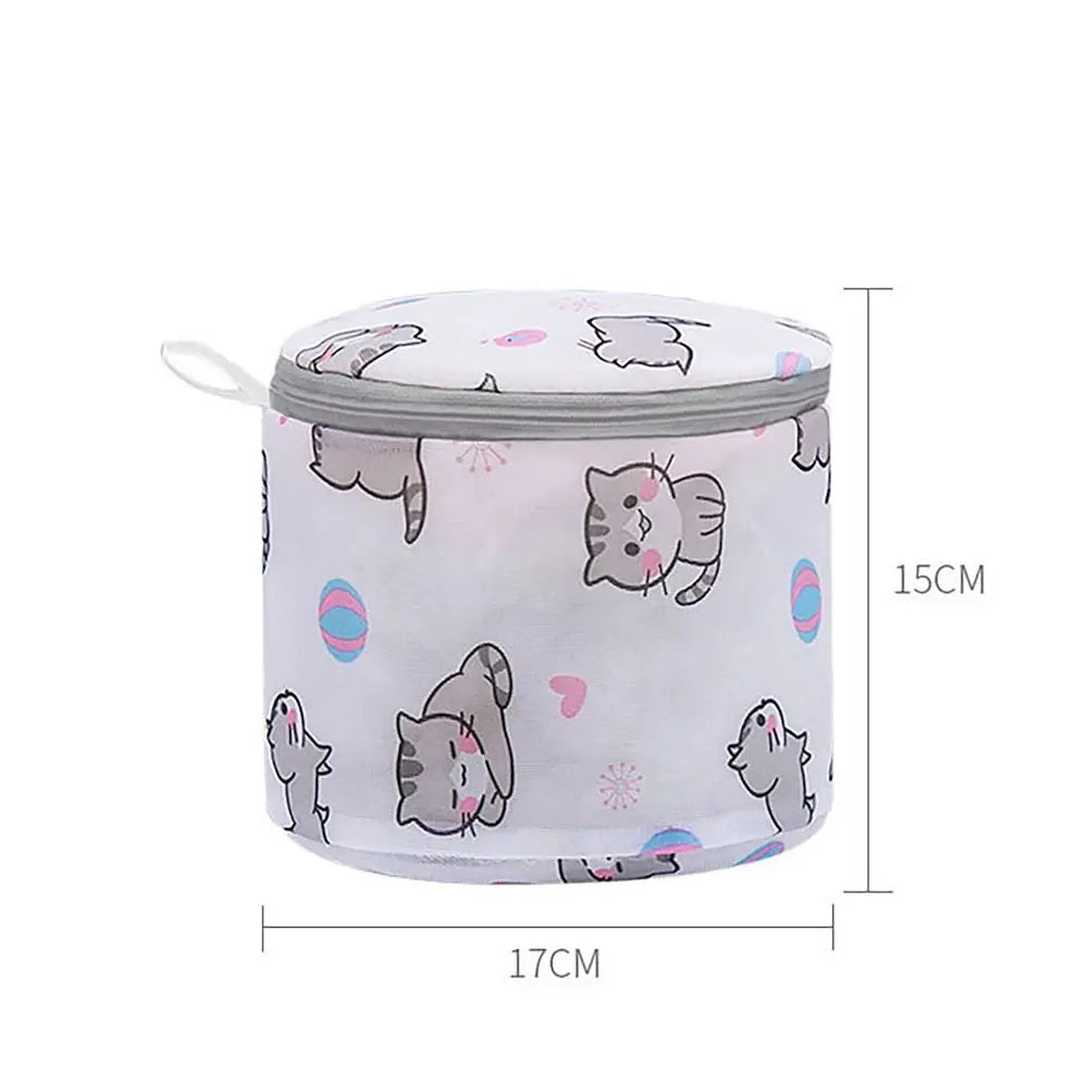 Cute Cat Print Laundry Bag Large Capacity Foldable Washing Bag Distortion Protection Cartoon Storage Bags Household