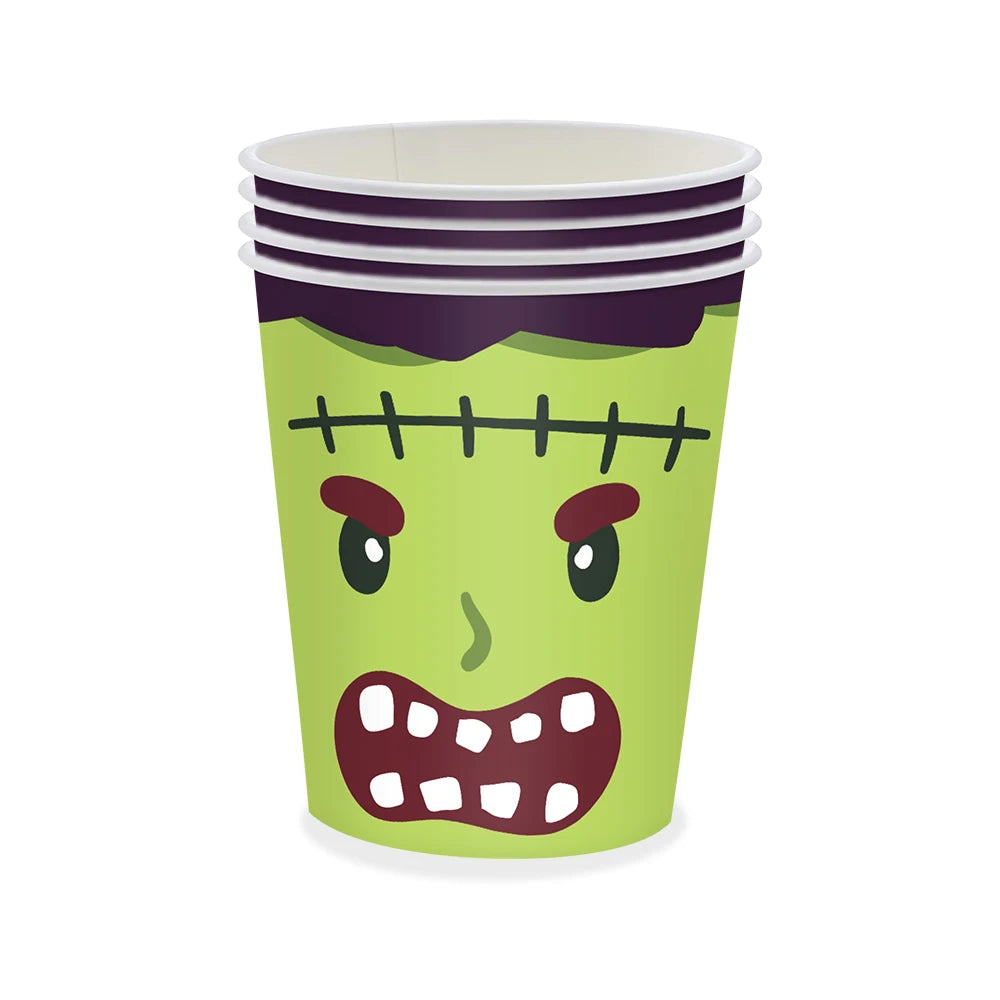 Halloween Ghost Shape Disposable Tableware Paper Plates Cups Halloween Happy Birthday Party Decoration For Home