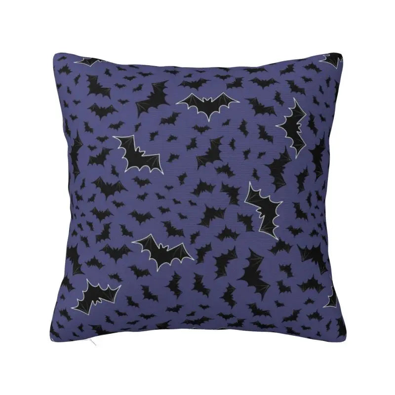 Custom Gothic Halloween Lace Bats Cushion Cover 45x45 Cm Polyester Throw Pillow Case For Sofa Living Room Decoration Pillowcase