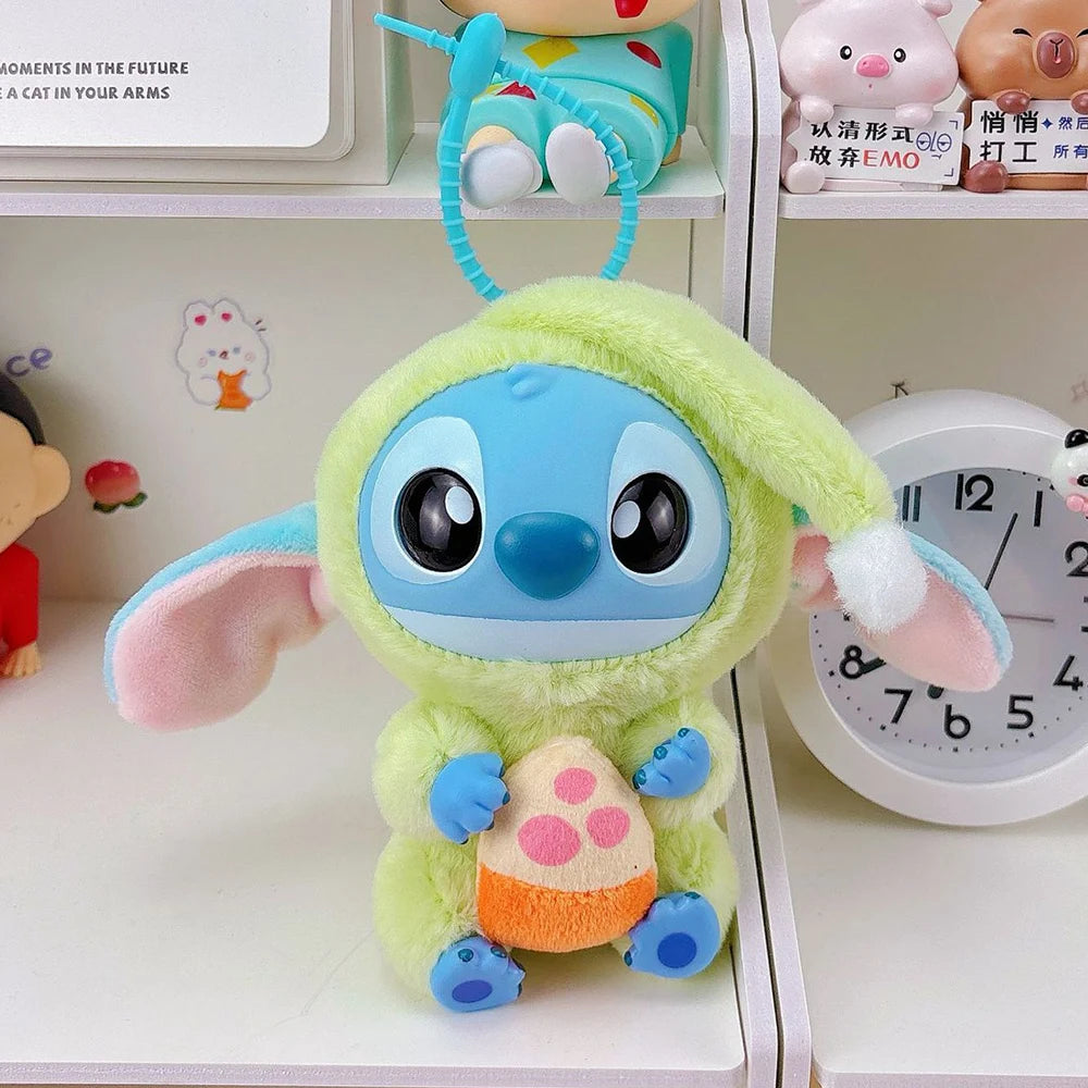 Stitch Plush Toy Lilo&stitch Keychain Keyring Doll Kawaii Accessories Eat Something Before Sleep Series Bag Pendant Girl Gift