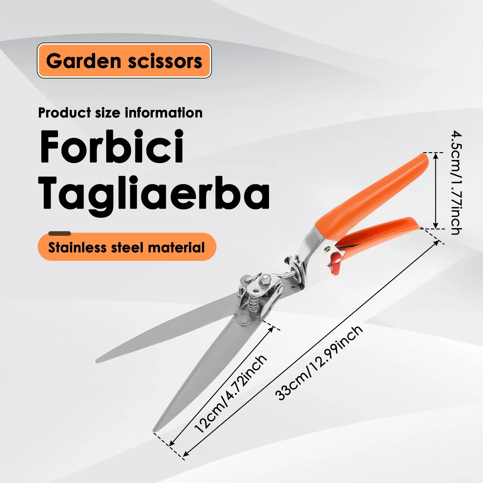 Garden Lawn Grass Shears Stainless Steel  Rotatable 180°/360° Garden Scissors  Lawn Garden Mowing Shears  Labor Saving for Yard