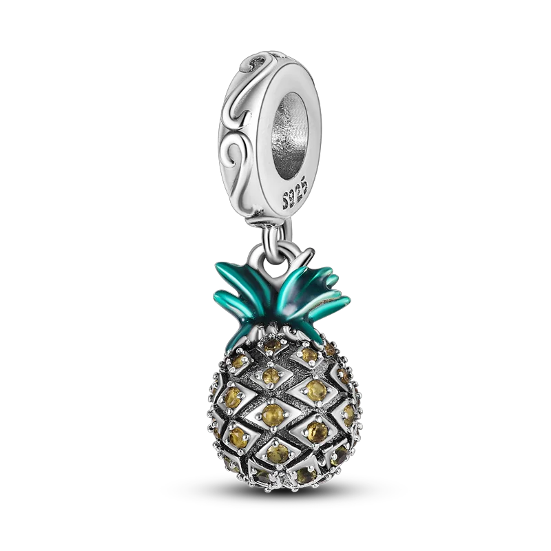 New 925 Sterling Silver Cactus Four Leaf Clover Charm Spring Green Series Bead Pendant For Original Beads Bracelet DIY Jewelry