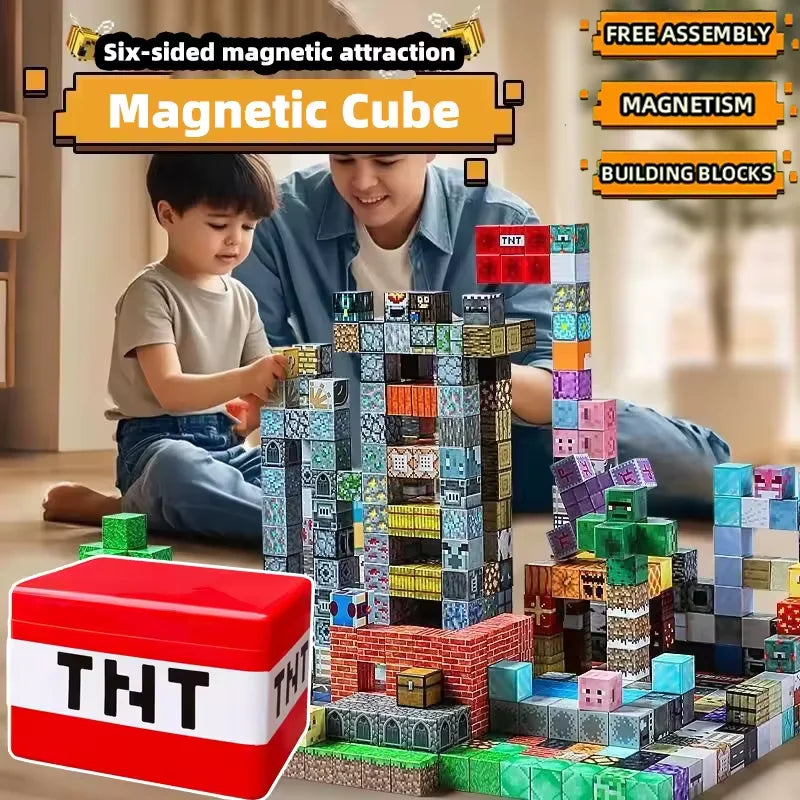 NEW TNT Building Blocks Storage Box, Magnetic Building Blocks Toy Building Block Set Children's DIY Assembly Toy Building Blocks