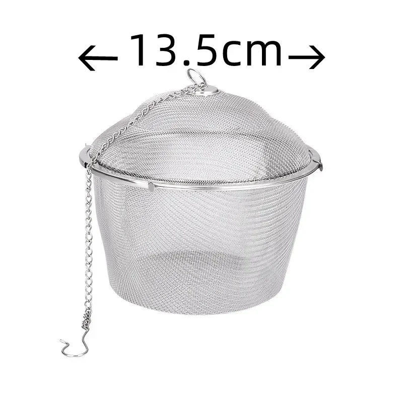 Herbal Ball Tea Spice Strainer Durable Silver Reusable Stainless Mesh Teakettle Locking Tea Filter Infuser Spice Kitchen 5 Sizes
