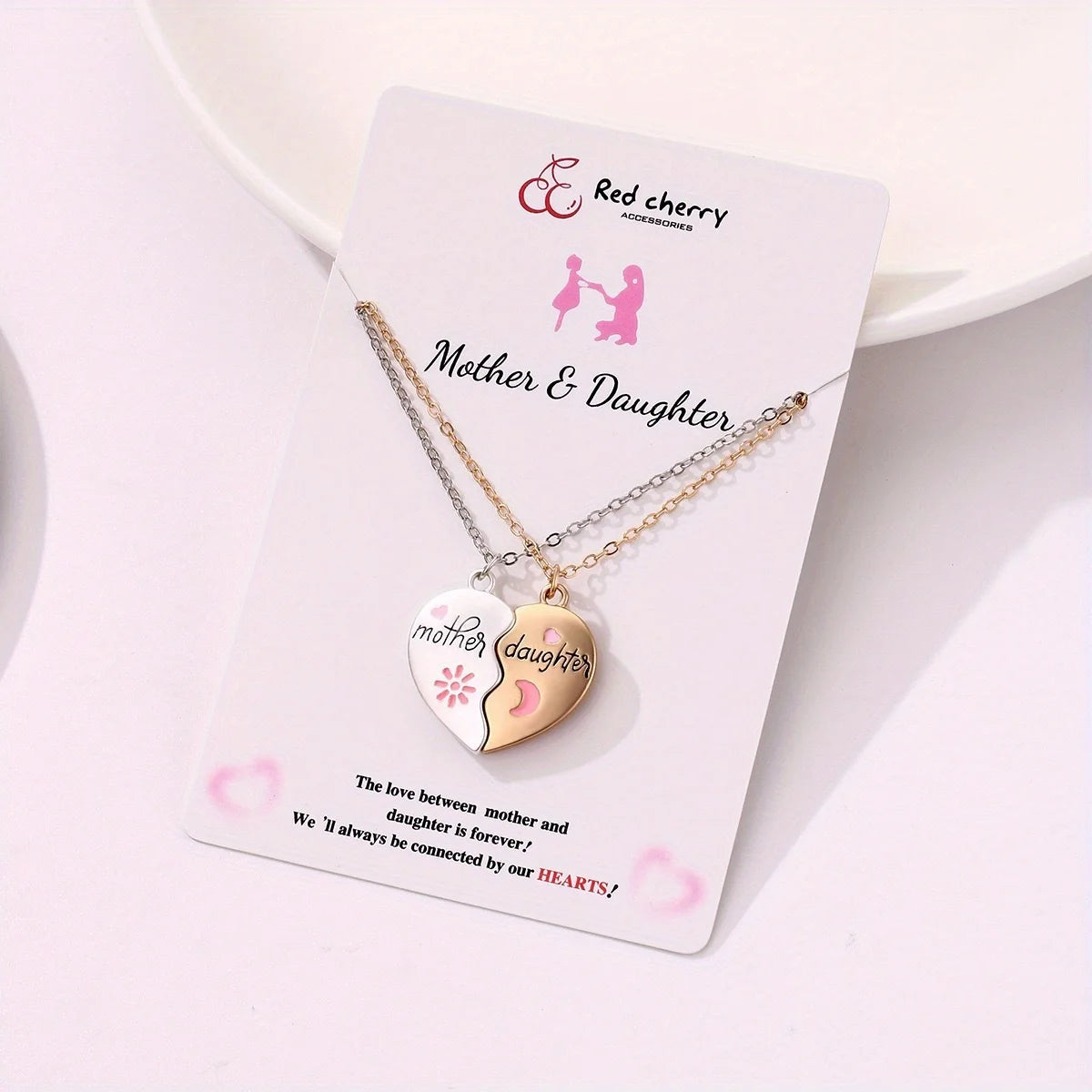 Mom Daughter Pendant Necklace Women's Stainless Steel Choker Necklace Stylish Family Jewelry Mother's Day Gift For Mom