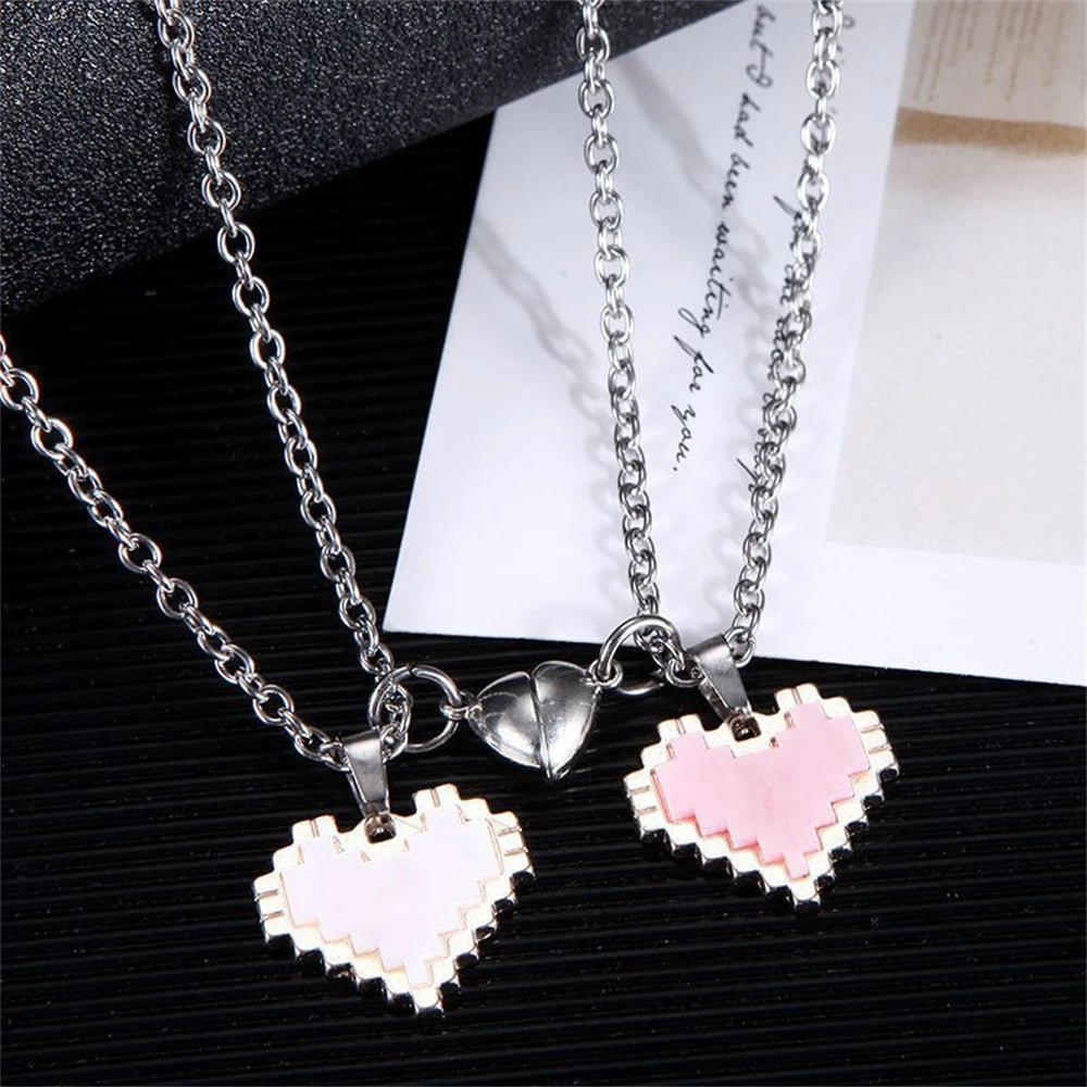 Couple Attraction Best Friend Necklace A Pair Of Love Magnetic Attraction Valentine's Day Fashion Versatile Pendant Trendy Jewel