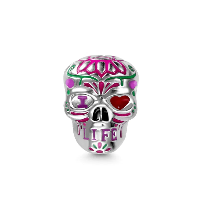 Miniso Scared Skeleton Ghost Series 925 Sterling Silver Charm Halloween hat Bead Fit Women Original Bracelet Jewelry For Gift