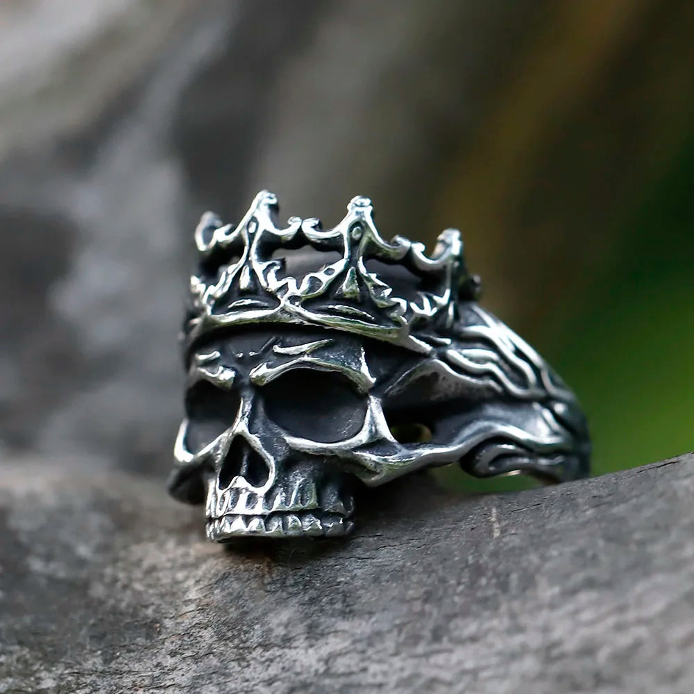 2022 NEW Men's 316L stainless steel rings Vintage Halloween Gothic Calvarium Skull punk ring fashion jewelry free shipping