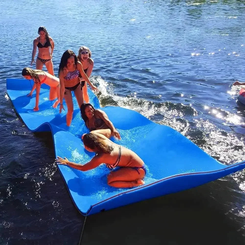 [Limited Stock, Buy Now!]Floating Water Pad Mat, 3 Layers XPE Foam 9/12/18 Ft Lily  for Beach, Ocean, Lake, Roll-Up Floating