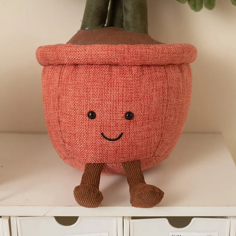 Plush Emulational Plants Amuseables Potted Monstera Deliciosa Stuffed Toys Fun Decoration For Home Kawaii Toy For Girls Gifts