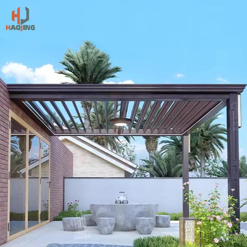 Outdoor Garden Gazebo Sun Room Waterproof Aluminum Pavillion 4x3 3x6 Metal Pergola Bioclimatica Exterior  for Villa Customized