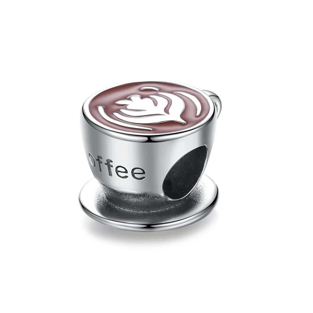 ZYWANY 925 Sterling Silver Coffee Bead Fit Bracelet Diy Bead Women Fashion Jewelry Classic Cup Charm Daily Wear Dangle Pendant