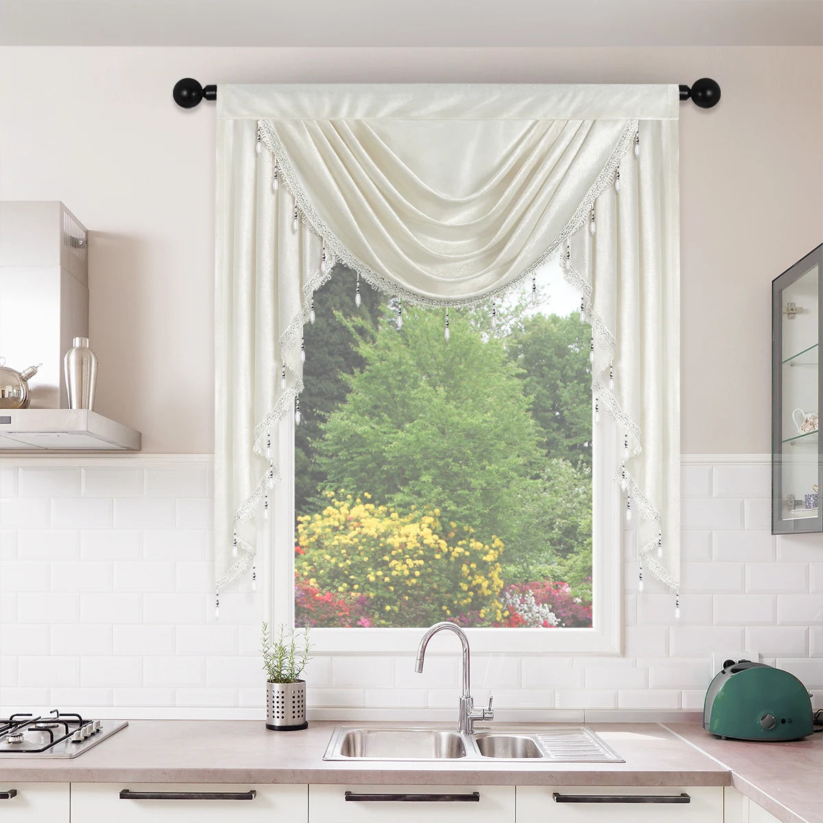 1pc European Luxury Style Window Valance ,Rod Pocket,Italy Velvet Fabric Curtain Valance for Living Room,Home Decor