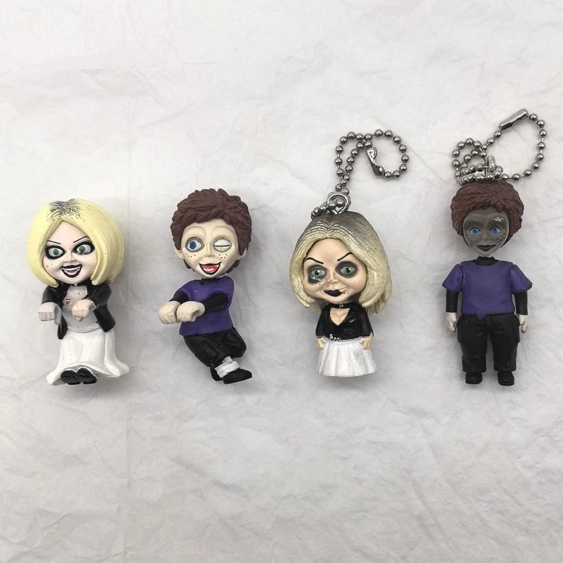 Original Chucky Anime Cartoon Horror Bride Figure Keychain Pendant Limite Collect Movie Film Model Toy Halloween Gift for Adult
