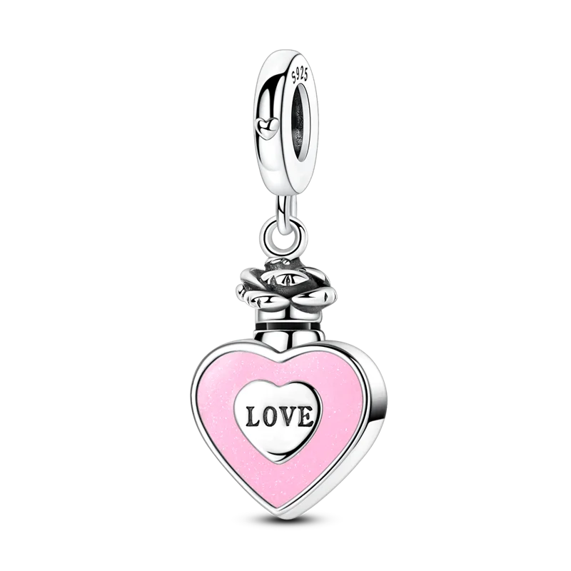Original Charms Bead 925 Sterling Silver Inlaid Zirconium Bowknot Love Heart Balloon Pendants Fit Bracelet DIY Jewelry Marking