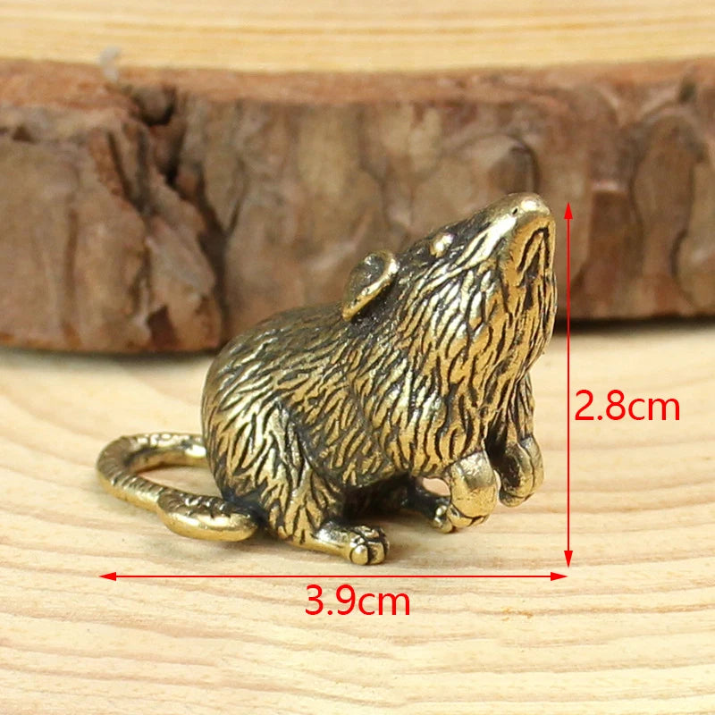 Antique Miniature Animal Ornaments Figurines Vintage Brass Mini Animals Statue Desk Ornaments Home Feng Shui Decor Crafts