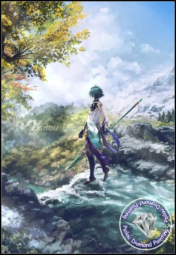 MINISO 5D DIY Diamond Painting Xiao Kazuha Wanderer Style Embroidery Square/Circular Mosaic Art Home Decoration Handmade DIY