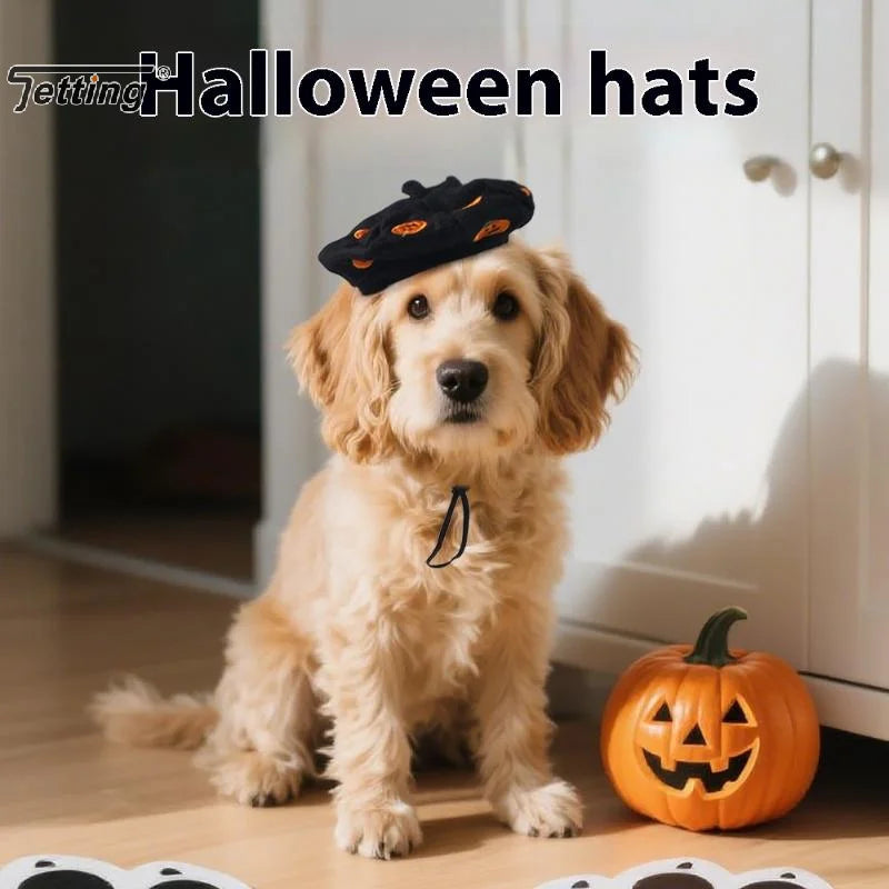 1Pcs Cute Pet Halloween Dog Cat Costume Small Dogs Cat Cosplay Bat Pumpkin Headgear Hat Pet Supplies
