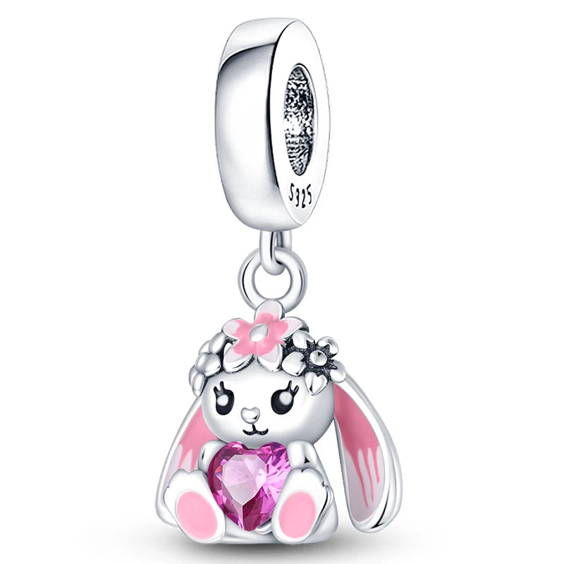 Hot Sale Charms Beads 925 Sterling Silver Pink Perfume Bottle Letter Luminous Firefly Tarot Card Beads Fit DIY Bracelets Jewelry