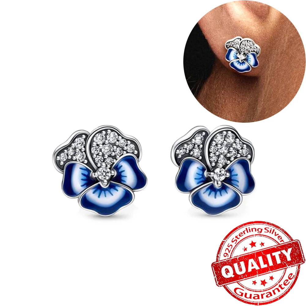 Hot Selling Original 925 Sterling Silver Pink Bow Ring Earrings Bracelets Necklace DIY Women Fine Jewelry Valentine's Day Gift