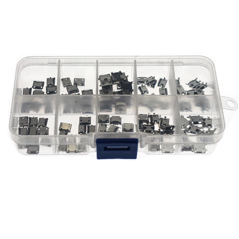100pcs/ kit 10 Models Micro USB MINI usb female Android mobile phone charging accessories Connector Socket Jack MP3/4/5