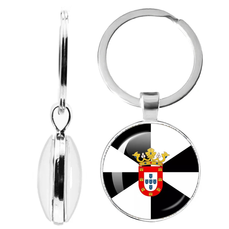 National Flag Glass Double-Sided Keychain Ethiopia Islas Canarias Kenya Sudan Madeira Melilla South Sudan Ceuta Seychelles