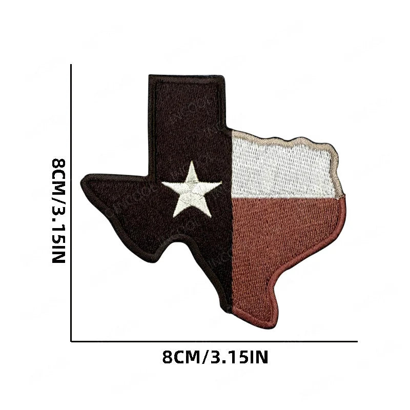 State of Texas Flag Full Embroidery Patches PVC Rubber Appliques TX Lone Star Tactical Decoration Badges For Clothing Backpack