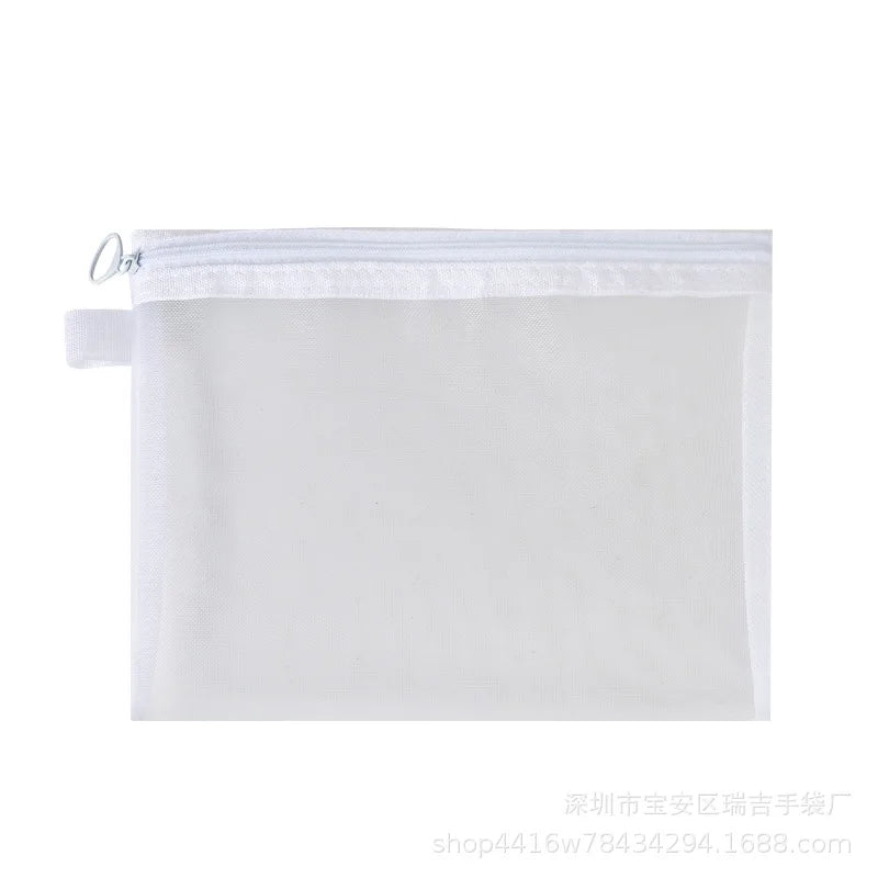 Mesh Makeup Bag Black Transparent Travel Cosmetic Case Small Large Organizer for Lipstick Headphones Toiletry Travel Storage Bag