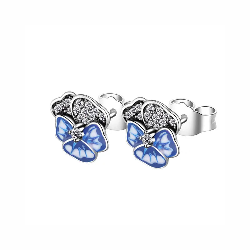 S925 Silver Valentine's Day Red Heart Charm Earring Snowflake Earrings Bow Heart Necklace DIY For Women Fine Jewelry Gift