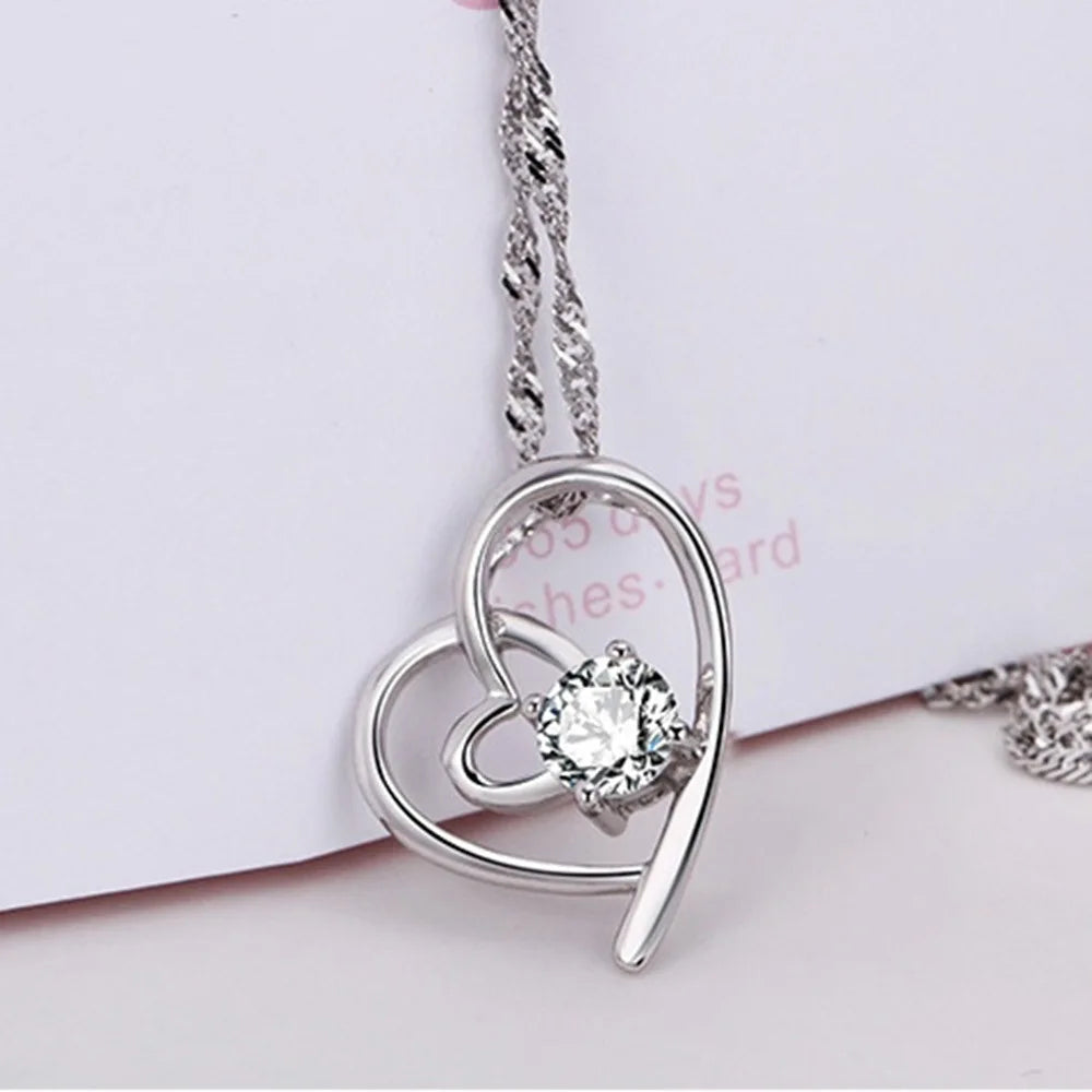 New 925 Sterling Silver Necklace For Women Round Pendent Sparkling Pave CZ Necklace Fashion Anniversary Birthday Jewelry Gifts