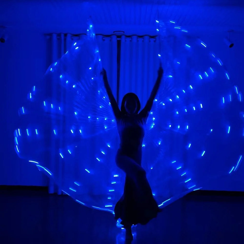Belly Dance LED Isis Wings Both Sides Fluorescent Butterfly Performance Belly Dancing Bellydance Carnival Led Costumes Shows
