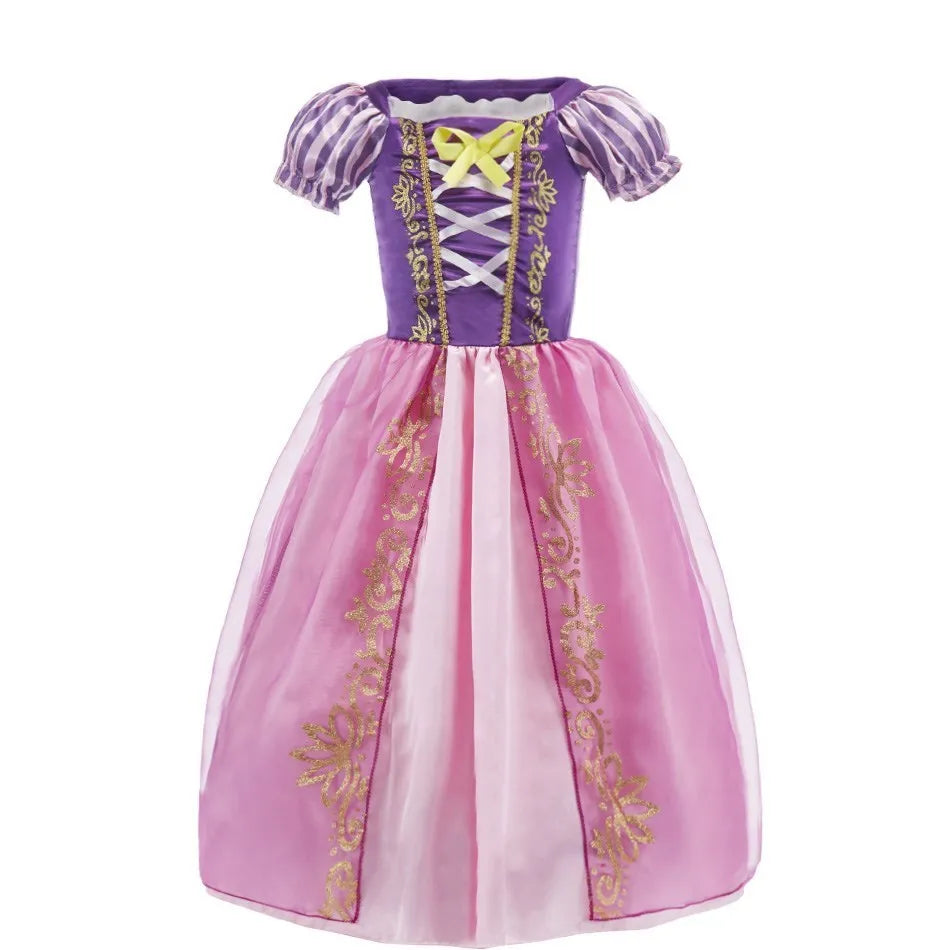 Girl Princess Cinderella Dress Elsa Anna Mermaid Jasmine Belle Snow White Costume Girls Birthday Party Halloween Dress 2-10 Year