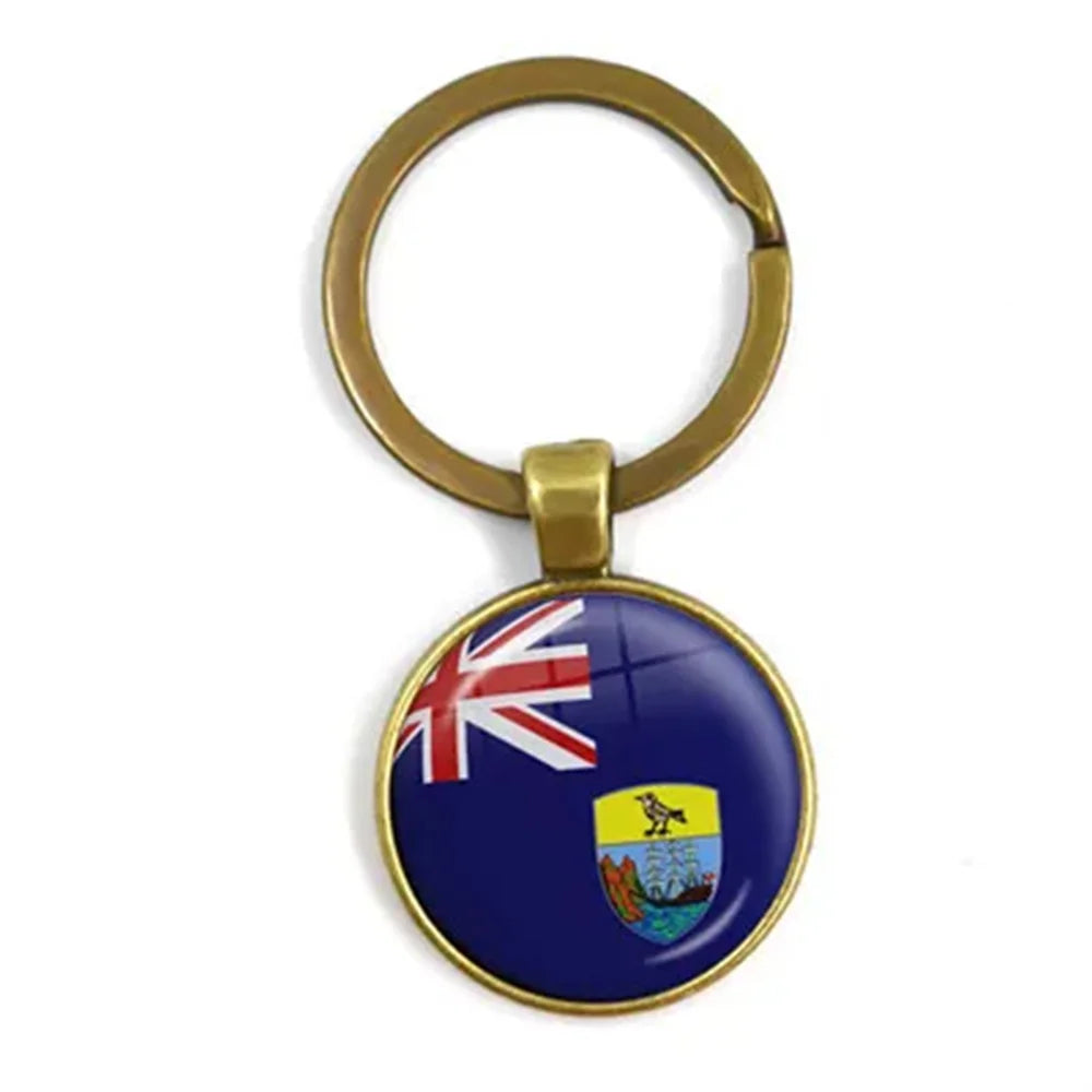 Western Sahara,Guinea,Saint Helena,Niger,Guinea-Bissau,Benin National Flag Keychain 25mm Glass Cabochon Key Rings For Gift