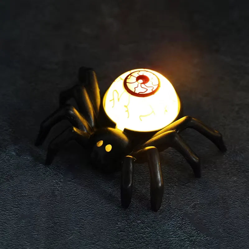 Spider Eye Light LED Candle Light Plastic Spider Skull Light Halloween Decoration Bar Ghost House Party Decoration Horror Prop